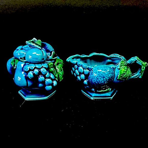 Retro 1950’s INARCO Japan “Mood Indigo Blue “ cream and sugar - Picture 1 of 10